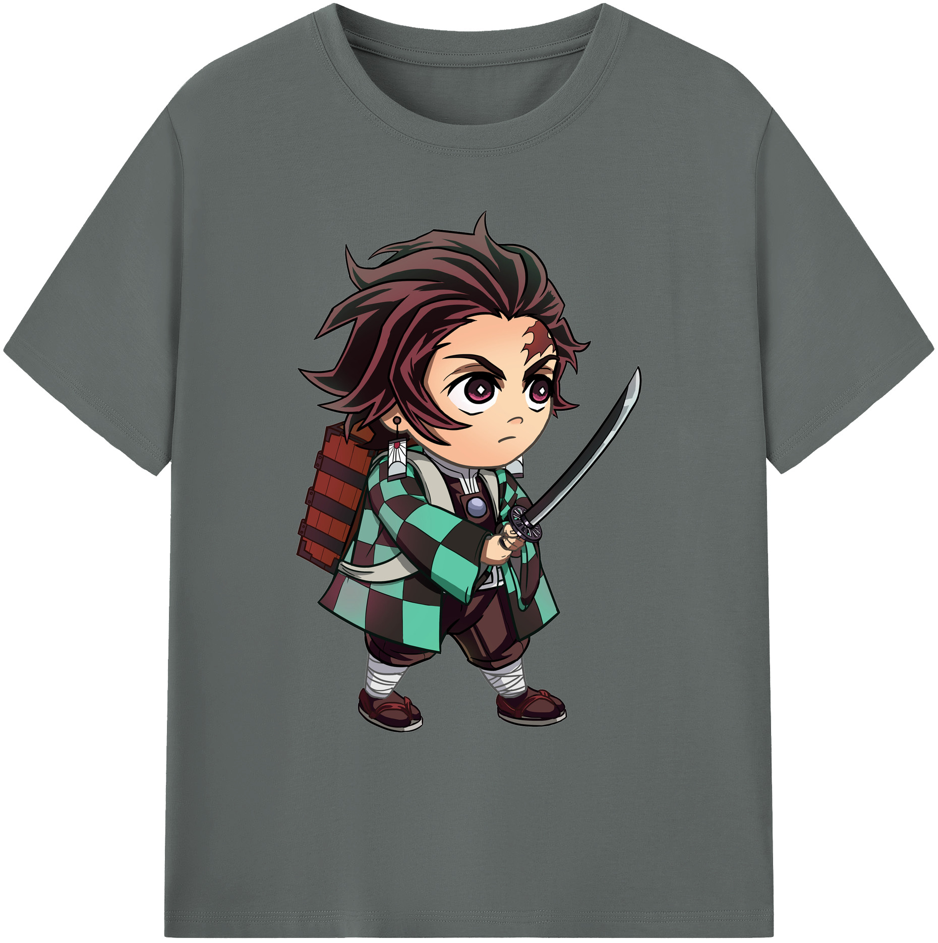 （画像用） 鬼滅の刃 竈門 炭治郎／かまど たんじろう Kamado Tanjirou 綿100％ メンズ半袖Tシャツ｜肌触りやわらか＆通気性
